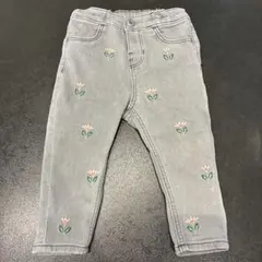 花柄刺繍デニムパンツ 80サイズ
