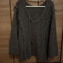 LOWRYS FARM フリンジニット グレー F