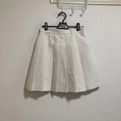 ホワイト プリーツスカート インパン付き サイズL