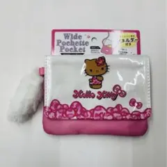 【新品未使用】日焼けキティ ワイドポシェット ピンク リボン柄 平成レトロ