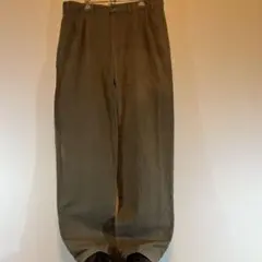 m*a様 90s UK製 ユーロ ビンテージ 2タック ワイド チノパン カーキ