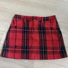 パーリーゲイツ　PG ゴルフスカート 赤黒チェック