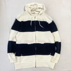 【ビューティー＆ユースユナイテッドアローズ】綿ニット ジップパーカーボーダーXL