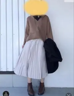 【新品未使用】GU スウェットライクフーディニットチユニック ブラウンMサイズ