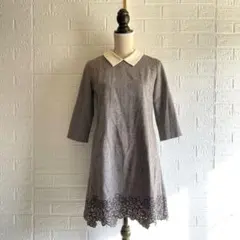 美品✨JILL STUART【S】ワンピース／7分袖✿つけ襟✿刺繍✿2way