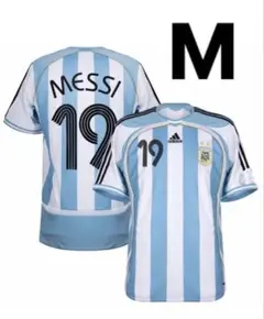 値下げ 復刻 2006 アルゼンチン代表 メッシ ユニフォーム 19番 Lサイズ 2006年 W杯アルゼンチン代表 復刻 メッシ19 ユニフォーム - メルカリ