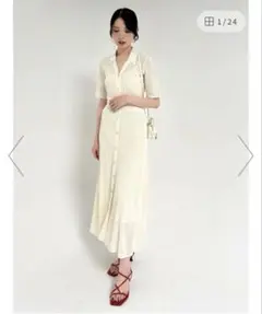 FRAY I.D アイレットレースニットワンピース