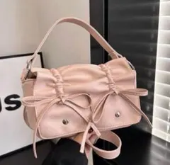 shein シーイン リボン　ピンク　バッグ