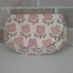 【一点のみ】ハンドメイド　花柄ポーチ　ピンク