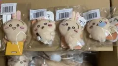 ちいかわ うさぎだらけくじ マスコット E賞 ぬいぐるみバッジセット4点