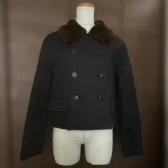 J.CREW ファー襟付き　ショート丈　　ダブルブレストジャケット