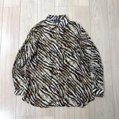 00's "Liz Claiborne" ゼブラ柄 シアーシャツのサムネイル