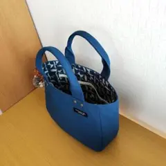 ハンドメイド　帆布バッグ　トートバッグ　ポケットいっぱいバッグ