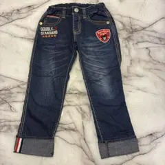 ミキハウス　ダブルビー　120cm デニムパンツ　ビーくんワッペンのサムネイル