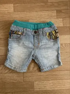 BREEZE ストライプショートパンツ　デニム　90cm