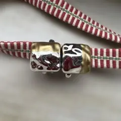 メタリックなプチ帯留め　三分紐つき