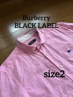 【美品】BURBERRY BLACK LABEL 長袖シャツ ピンク サイズ2のサムネイル