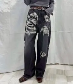 ameri UND HARD DAMAGE LOOSE DENIM 25 アメリのサムネイル