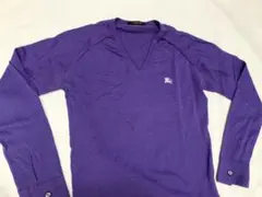 【レディース】バーバリーブラックレーベル　Vネックニット　パープル　M 限定