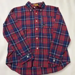 【ミキハウス】 子供服 男の子 130 ワイシャツ チェック柄 長袖 シャツ