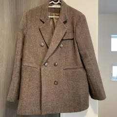 ブラウン ダブルブレスト チェスターコート
