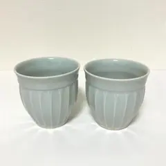 三浦ナオコ 輪花フリル湯呑み 白磁 2客セット - メルカリ