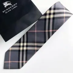 バーバリーブラックレーベル ネクタイ ノヴァチェック柄 グレー
