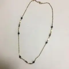 ブラックビーズ　チェーン　ネックレス