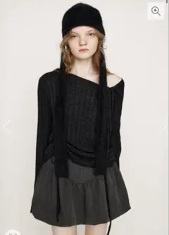 SLY gather ribbon knitトップス