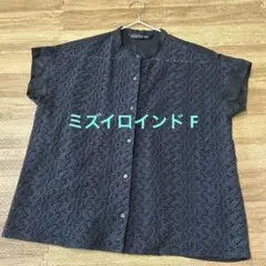 美品 mizuiro ind レースミックスボックスシャツ ブラック - メルカリ