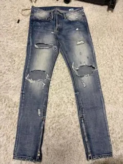 値下げ交渉可　MNML ダメージデニム　32インチ