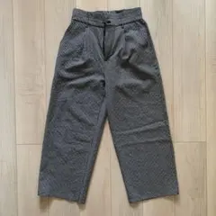 カジュアルパンツ　夏　M チェック　黒白　モノトーン