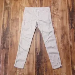 美品 クードシャンス フロントポケットスリムチノパンツ 綿麻 36 S NG24