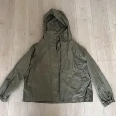 無印「撥水フードブルゾン」／カーキ　S