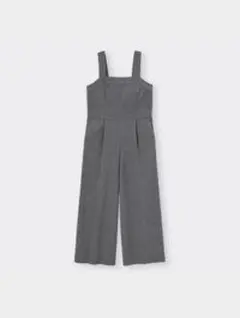 新品タグ付 GU スクエアネックジャンプスーツ XXL GRAY サロペット