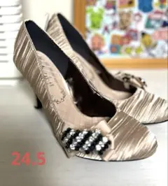 未使用　Metal Rouge バレッタ付き　ハイヒールパンプス　24.5