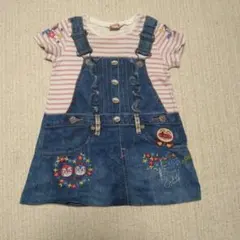 アンパンマン だまし絵 オーバーオール風Tシャツワンピース