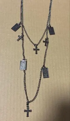 y2k 2連ネックレス クロス