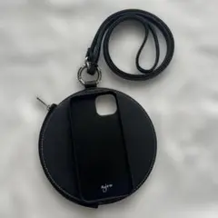 【美品】ajew ブラック円形iPhoneケース
