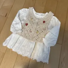 刺繍ベスト付きブラウス　95cm【美品】