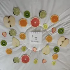 カット済みハーフバースデー　ハーフカットフルーツ　 インクジェット　マット用紙