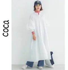 coca 袖ボリュームスリーブシャツワンピース