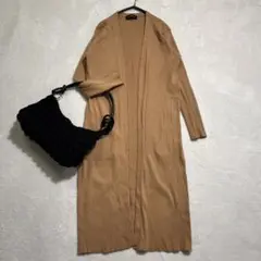 グリーンレーベルリラクシング/リブロングカーディガン/薄手羽織/手洗い可能/F