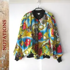 90s Notations スイングトップ 総柄 ナイロンジャケット ブルゾン 