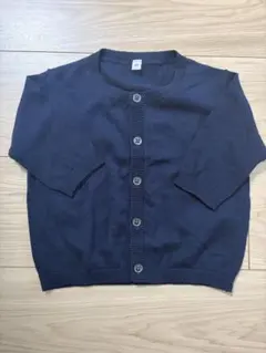 美品　無印良品　ベビー用 ネイビー 薄手カーディガン 80cm