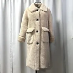 モコモコ　もこもこ　ボアコート　ベージュ　M