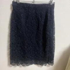 UNIQLO ネイビー レース タイトスカート L
