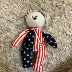 中古　Ty Beanie Baby テディベア アメリカン国旗