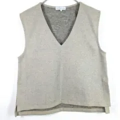 【しまむら】Ｖネックベスト　ベージュ　サイドスリット　Lサイズ