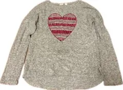 GAP グレー ハート刺繍 長袖カットソー 150cm